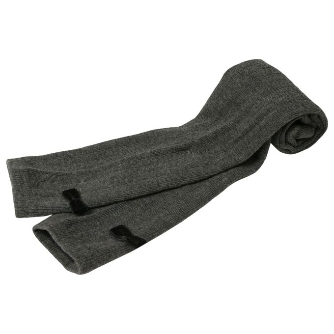 akachan honpo - 緊身褲-天鵝絨蝴蝶結-深灰色