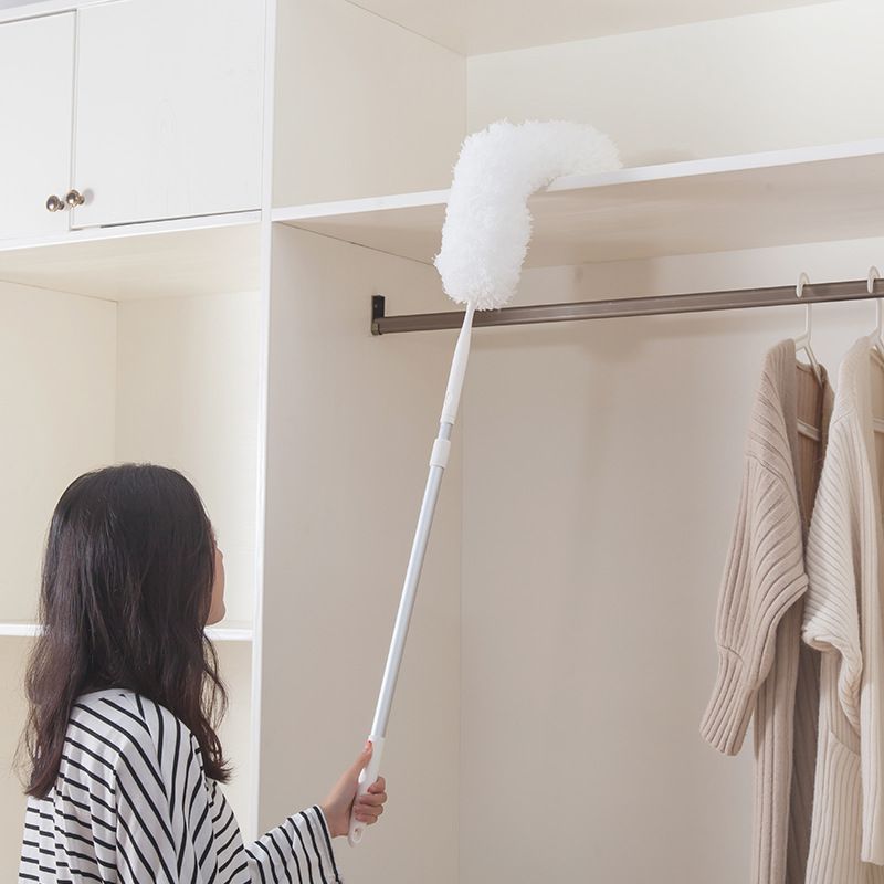 多功能居家清潔掃除套組-常用系列-2節輕巧伸縮桿x1+靜電除塵拖把頭x1+除塵撢頭x1+掃把頭x1+磁磚清潔刷頭x1+海綿刷頭x1+乾巾x3+濕巾x3