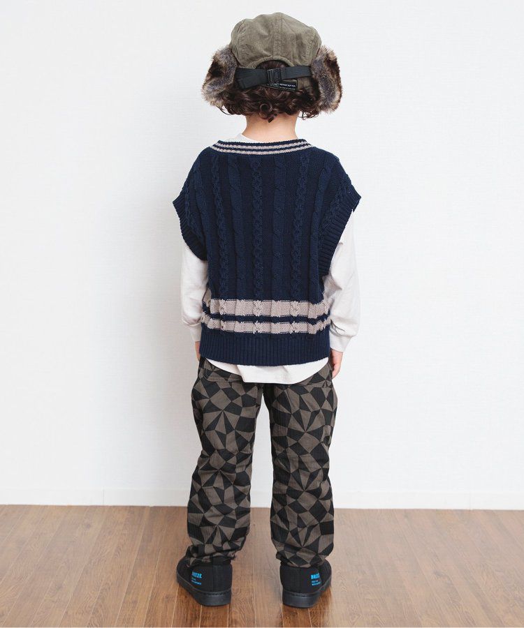 日本 BREEZE - 挺版廓形印花主廚褲-變形蟲-黑