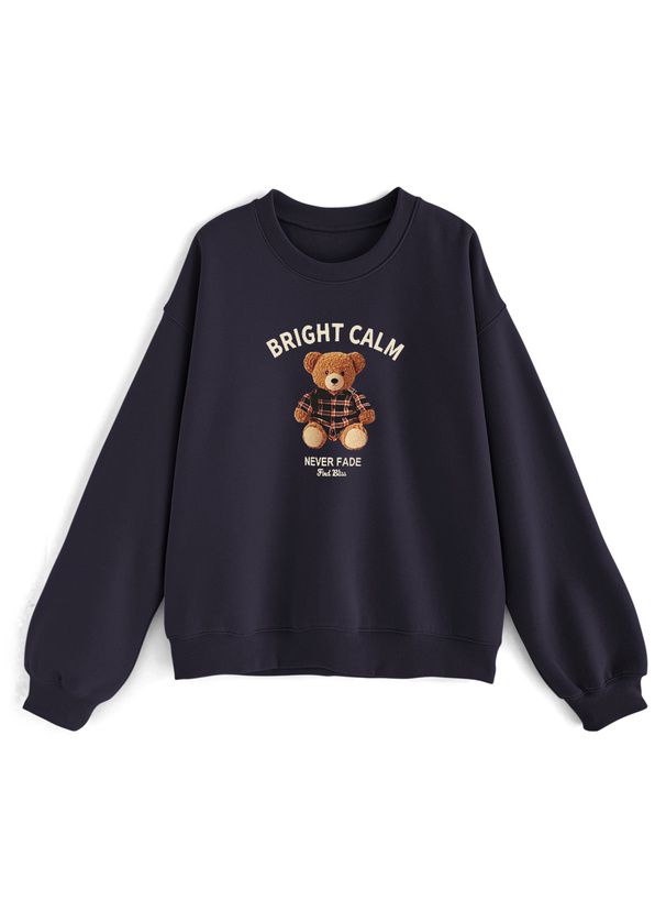 日本 GRL - 可愛小熊印花大學T-粉紅 (F)