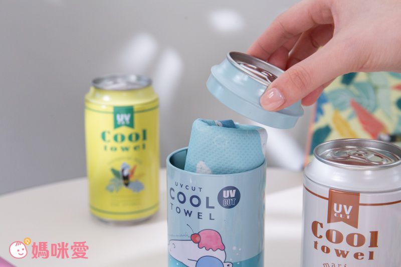 日本 LIV HEART - 抗UV水涼感巾(附收納罐)-鯨鯊兄弟-水藍 (30x100cm)