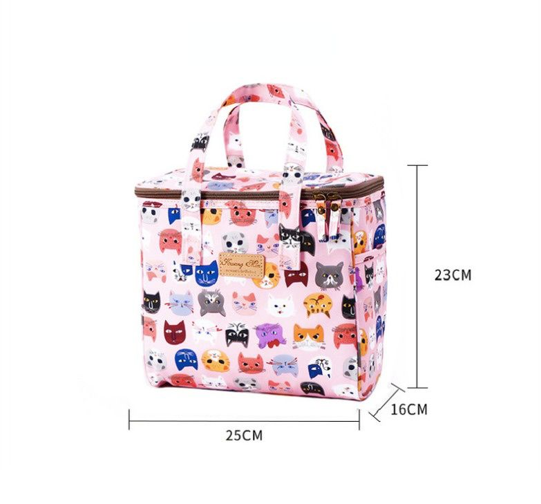 文青手提超輕量保溫防水野餐袋-清新百合 (25*23*16cm)