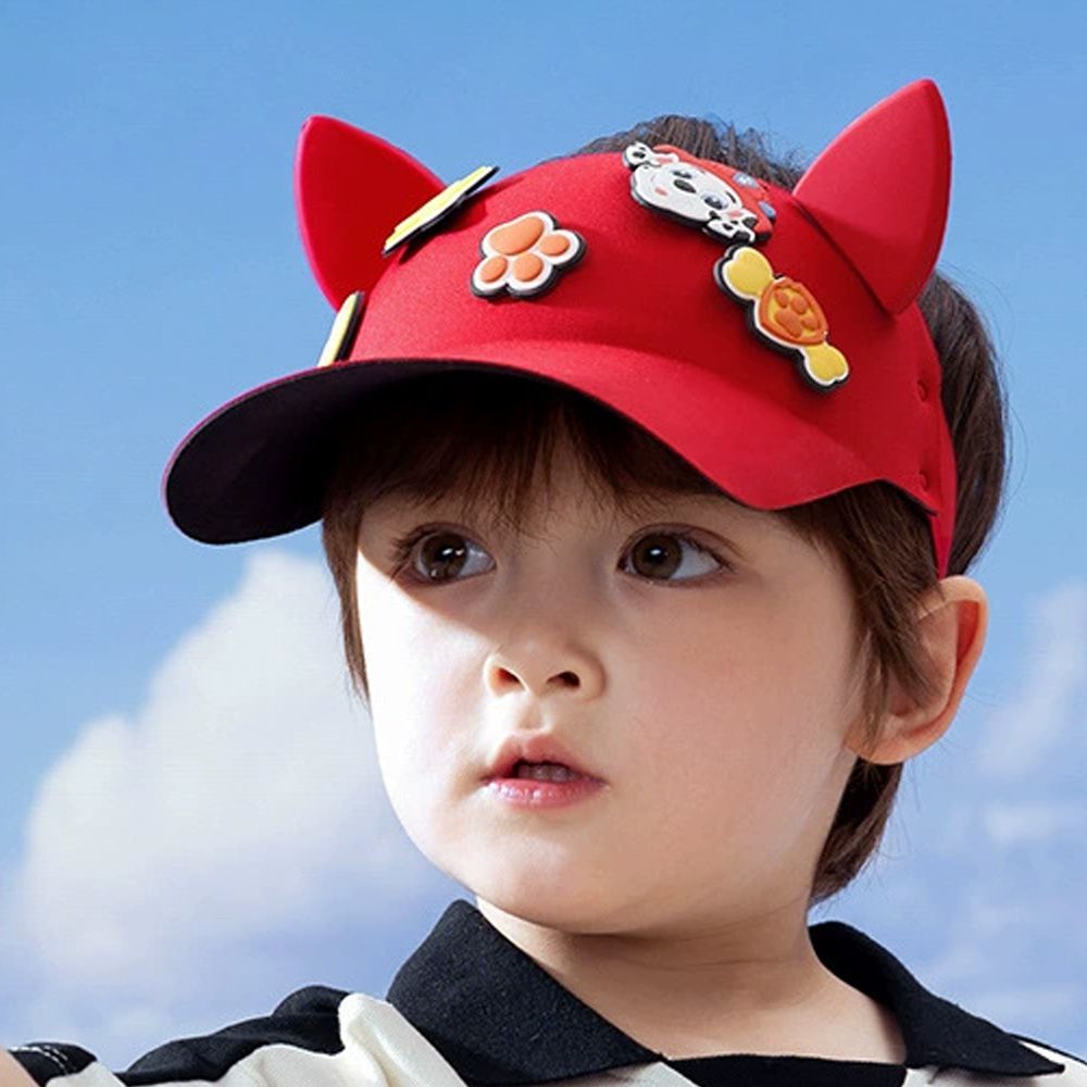 UPF50+立體造型遮陽帽-卡通人物毛毛-紅色 (52-58cm)