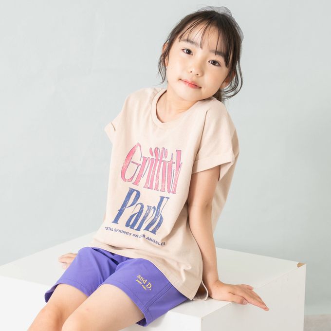 日本 petit main - 100%棉 開衩印花短袖上衣-新鮮草莓-粉紅