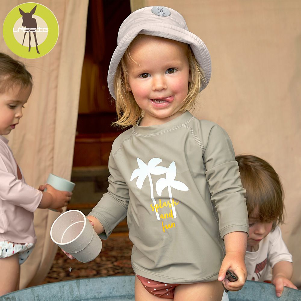 德國 Lassig - 嬰幼兒抗UV長袖泳裝上衣-灰大象