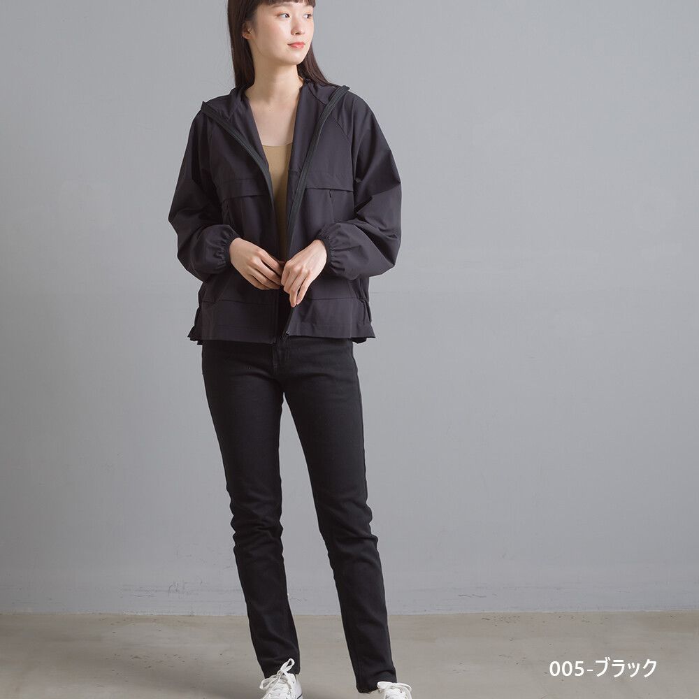 日本女裝代購 - 抗UV99%防潑水連帽外套-灰藍 (F)