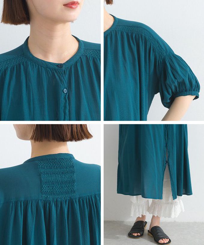 日本 Lupilien - 100%印度棉 輕盈巴里紗襯衫洋裝-黑