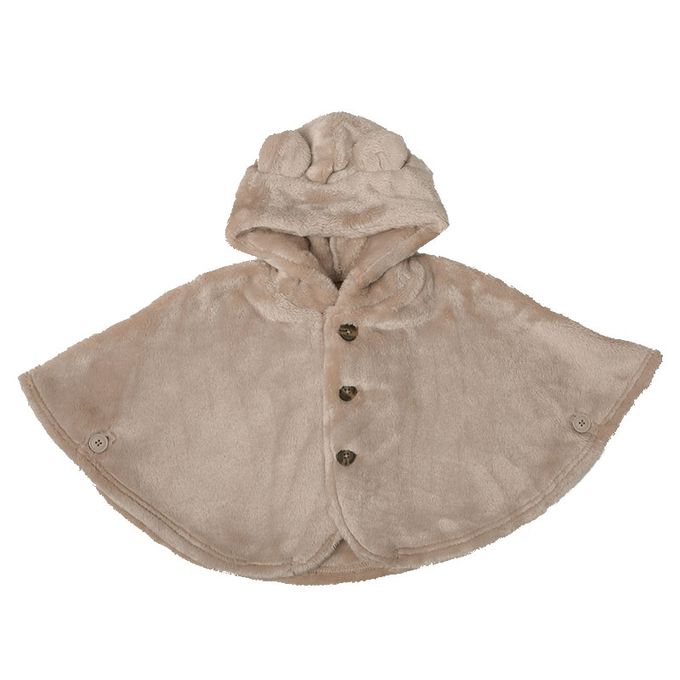 akachan honpo - 刷毛斗篷-咖啡色 (60~80cm)