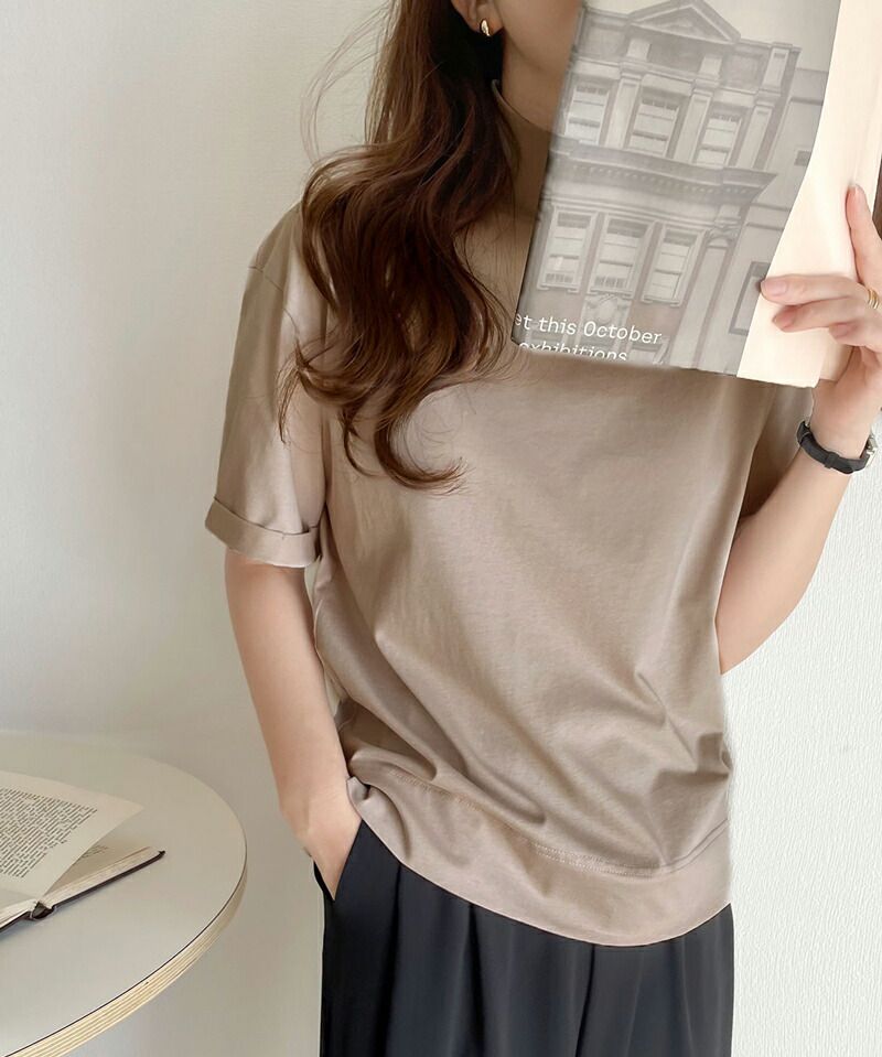 日本 Classical Elf - 知性立領柔軟五分袖上衣-淺灰