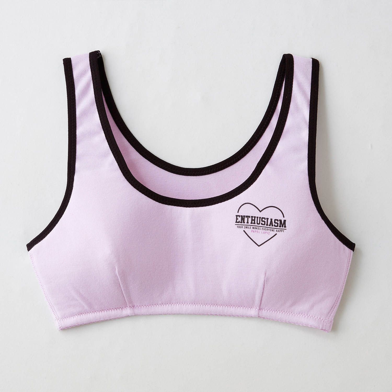 日本 Hummingchouchou - 100%棉 附Bra少女內衣/內搭胸衣-蝴蝶結-米白