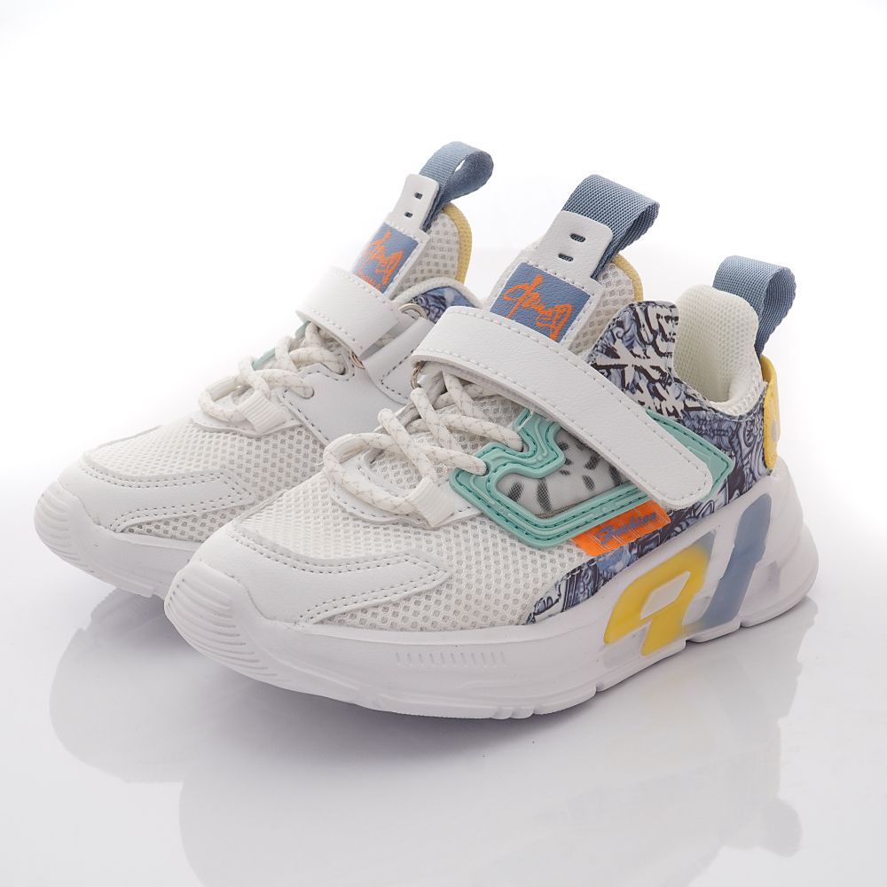 輕巧運動款(中大童段)-運動鞋-白綠