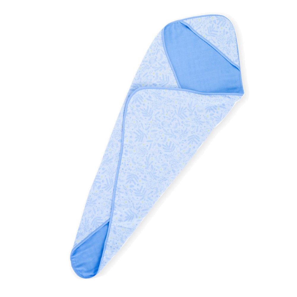 D BY DADWAY - 六層紗包巾-粉藍森林朋友-W29.5 x D6.5 x H22 cm