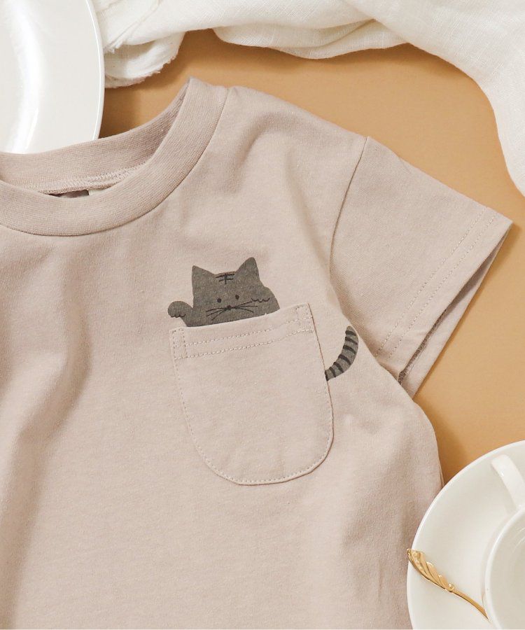 日本 apres les cours - 童趣印花口袋短袖上衣-昆蟲-草綠