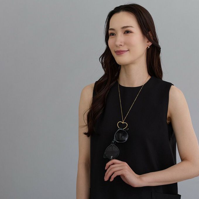 日本 Melody Accessory - 典雅心型2way長項鍊/眼鏡鍊-銀