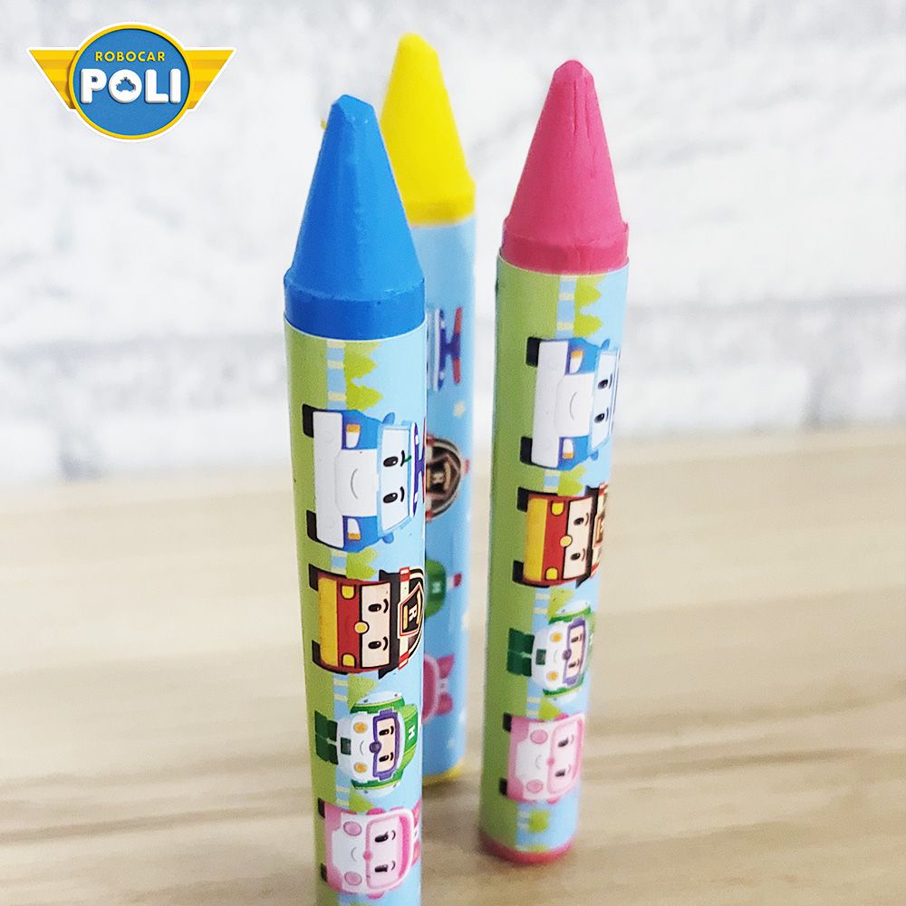 Robocar Poli 波力 救援小英雄 8色 大豆蠟筆