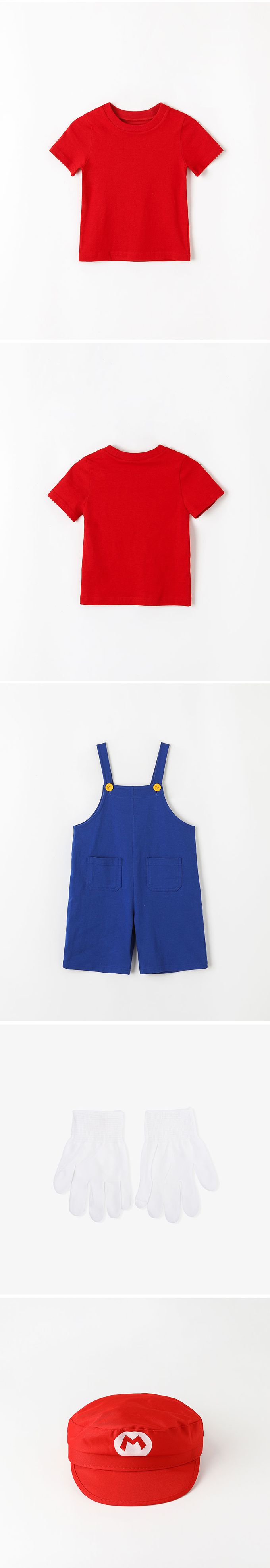 韓國 OZKIZ - (附手套帽子)卡通男寶短袖套裝/萬聖節-紅