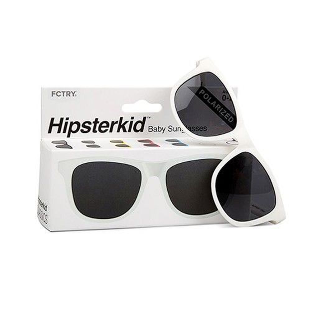 美國 Hipsterkid - 抗UV時尚嬰童偏光太陽眼鏡(附固定繩)-白