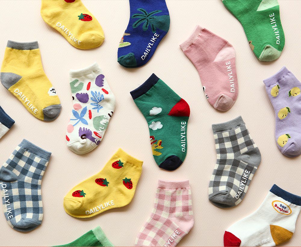 韓國 Daily Like - 兒童襪子/中筒襪6入組-1