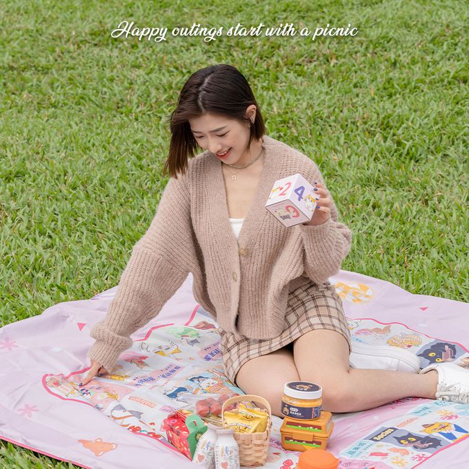 收納王妃 - 黃阿瑪的後宮生活【草原扭扭樂】輕便野餐墊 沙灘墊 草地墊 野餐  餐墊 露營 桌游墊