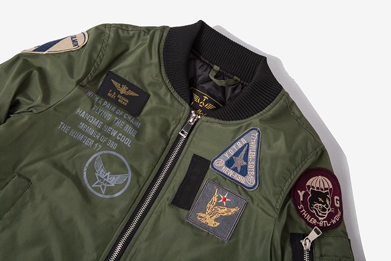 加厚夾棉飛行外套-軍綠色