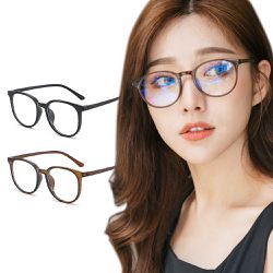 ALEGANT - 文藝風尚TR90輕量圓框親膚霧面鏡腳UV400濾藍光眼鏡
