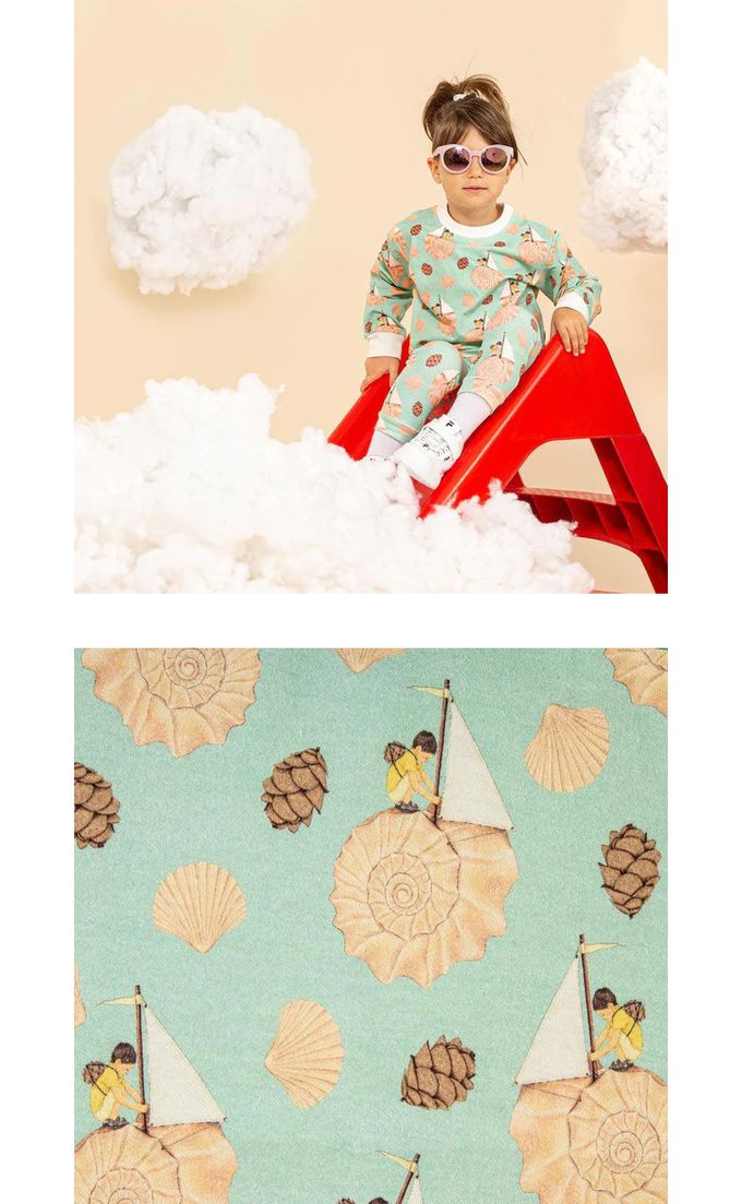 英國 SLEEP NO MORE - 100% 有機棉兒童圓領長袖-貝殼帆船 (3-4 Y)