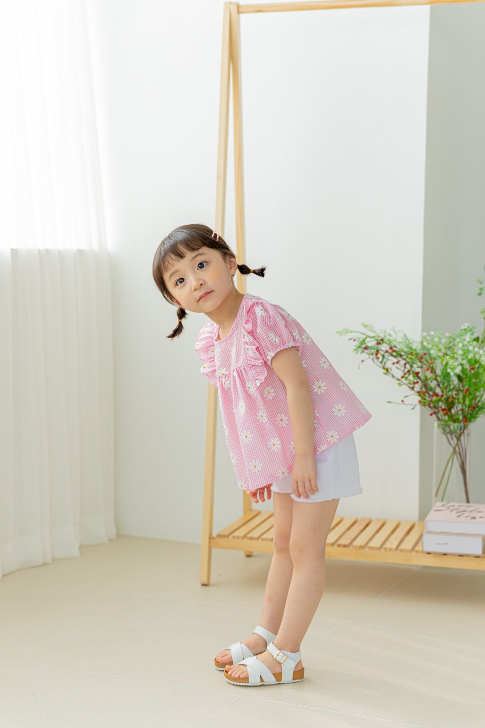 韓國 Orange Mom - 馬卡龍抓鬚短褲-天藍