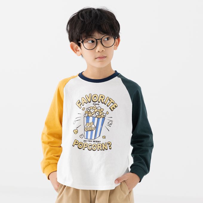 日本 Chil2 - 100%棉 百搭長袖上衣-數字36-黃