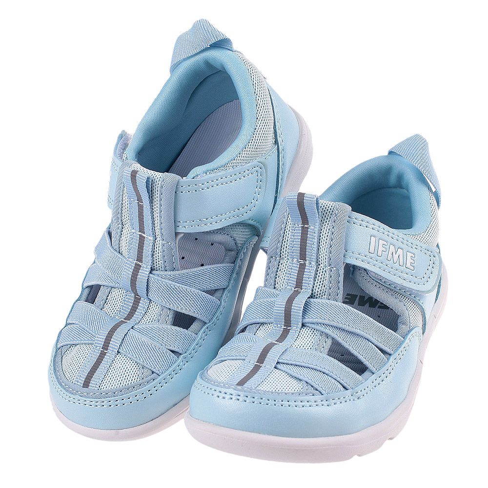日本IFME - 極簡淺藍色中童機能水涼鞋-淺藍