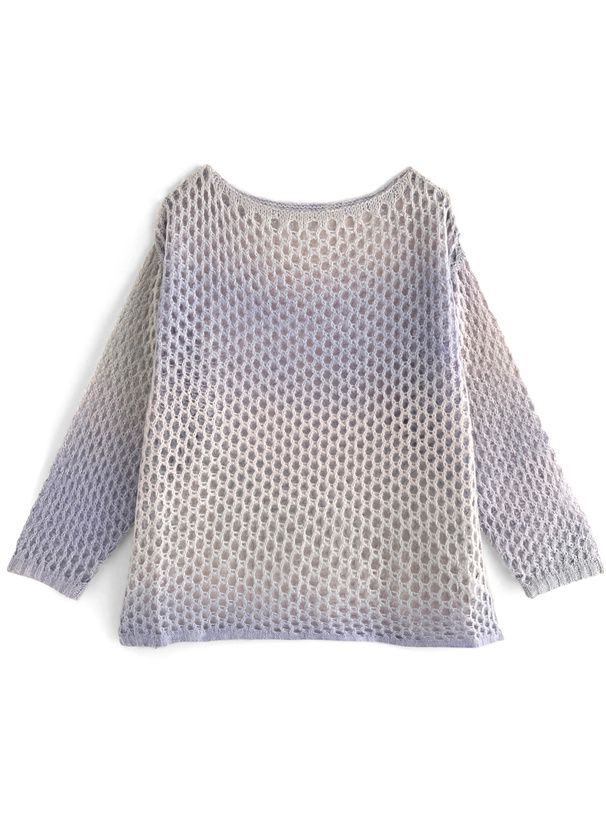 日本 GRL - 渲染漸層長版鉤針毛衣-水藍 (F)