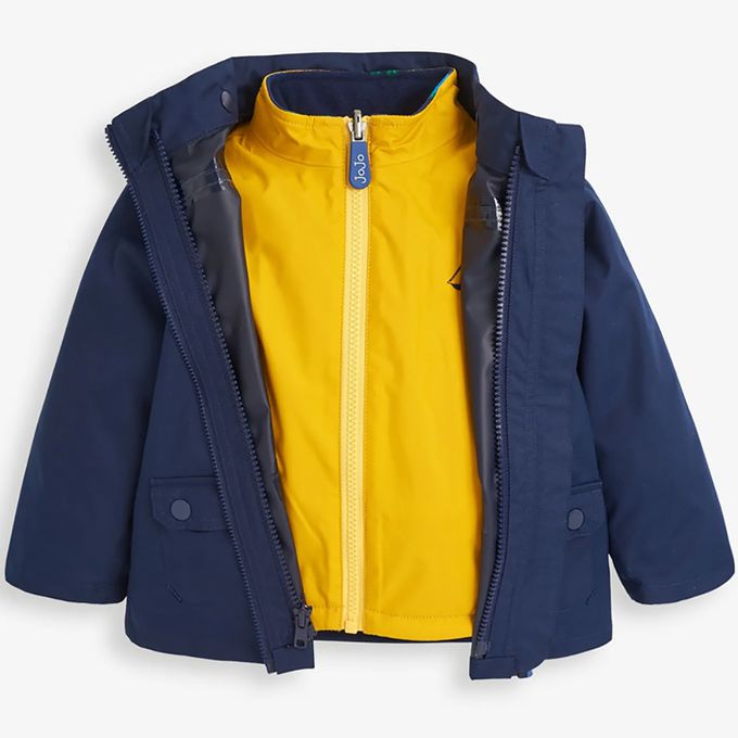 英國 JoJo Maman BeBe - 四合一多功能防水保暖連帽外套-劍龍世界