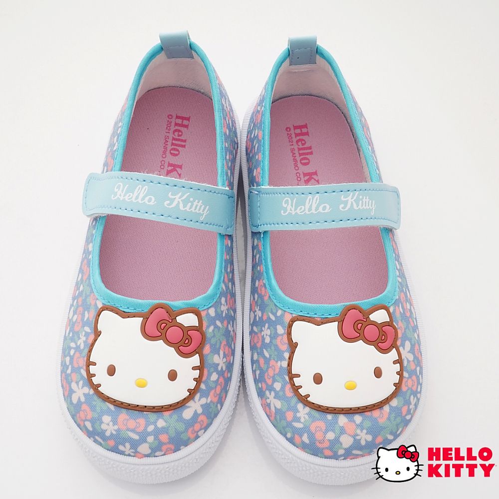 HELLO KITTY - 台灣製休閒室內鞋(中童段)-水色