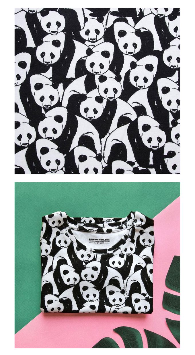 英國 SLEEP NO MORE - 100% 有機棉兒童圓領長袖上衣-貓熊 (2-4 Y)