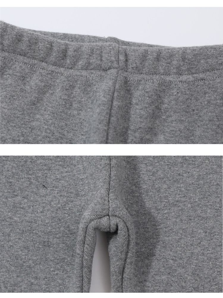 加絨彈力內搭長褲-兔兔耳朵-黑色