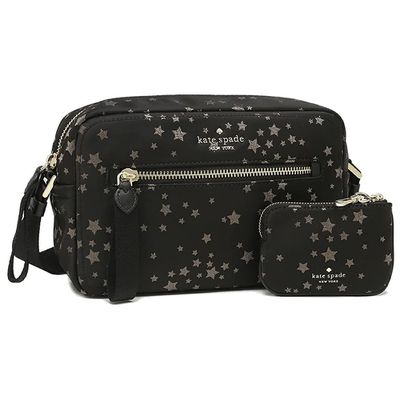 kate spade - 星星尼龍斜背包-黑