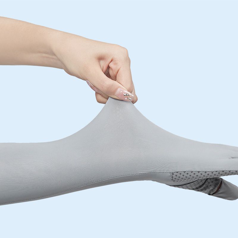 UPF50+成人冰絲涼感防曬袖套-指尖開口款-粉色 (F(約52x10CM))