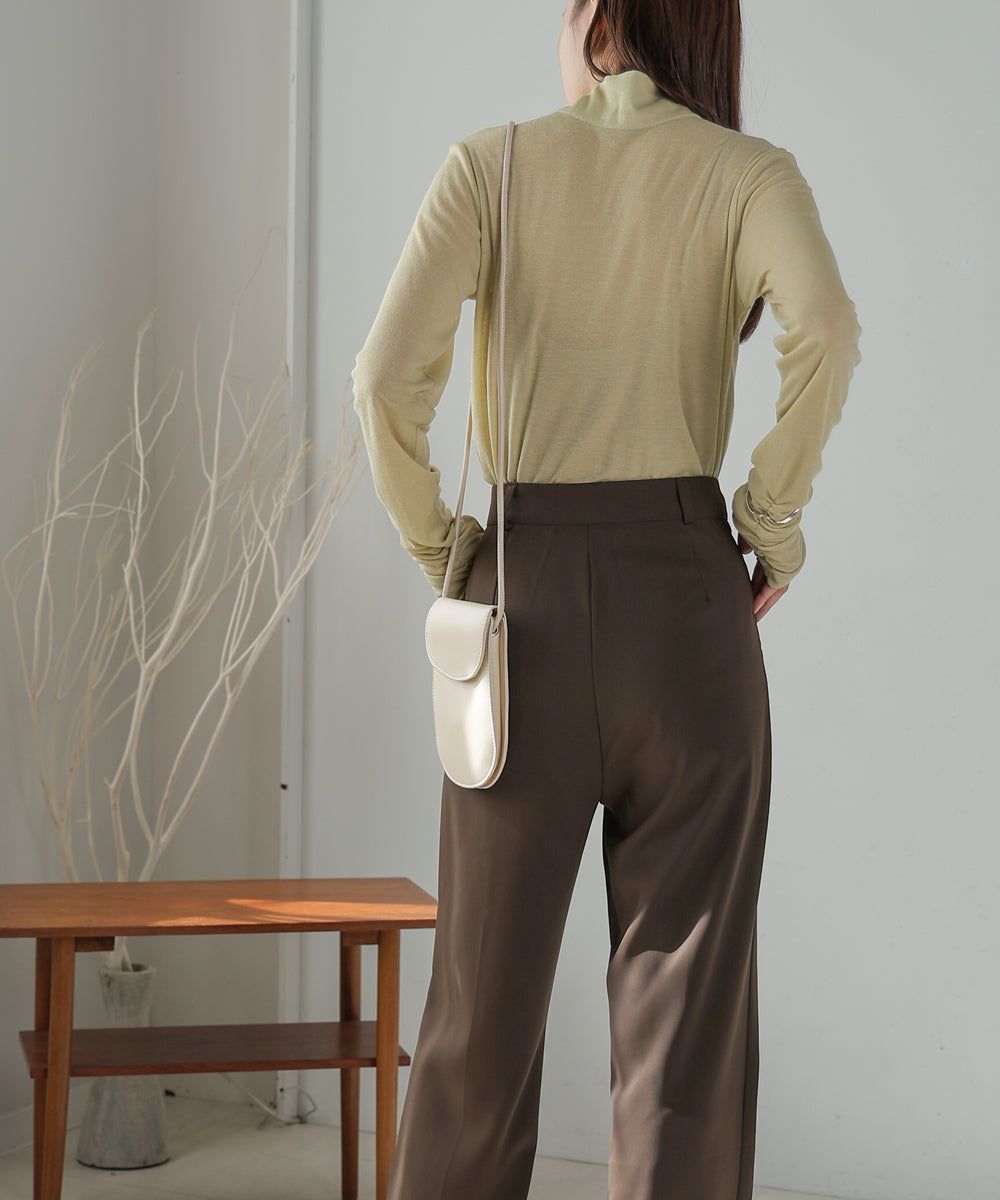 日本 Bab - 2WAY立領排扣薄長袖上衣-淺綠