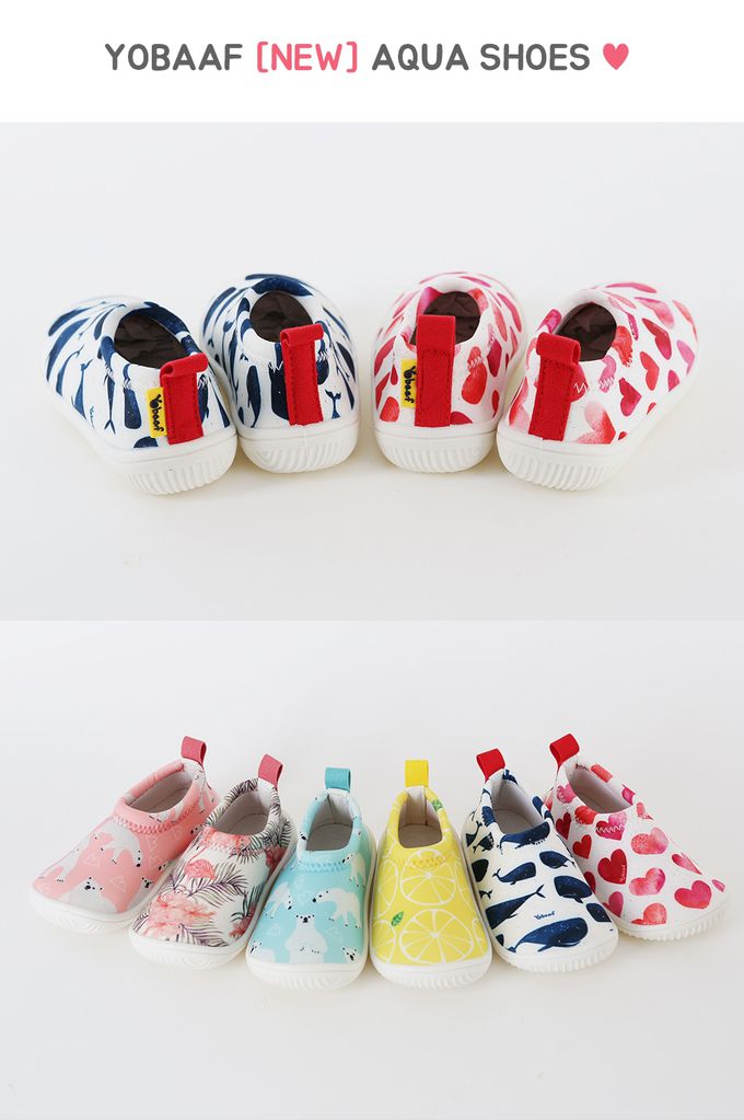 韓國 Yobaaf - 洞洞厚底兒童沙灘鞋/戲水鞋-桃粉愛心