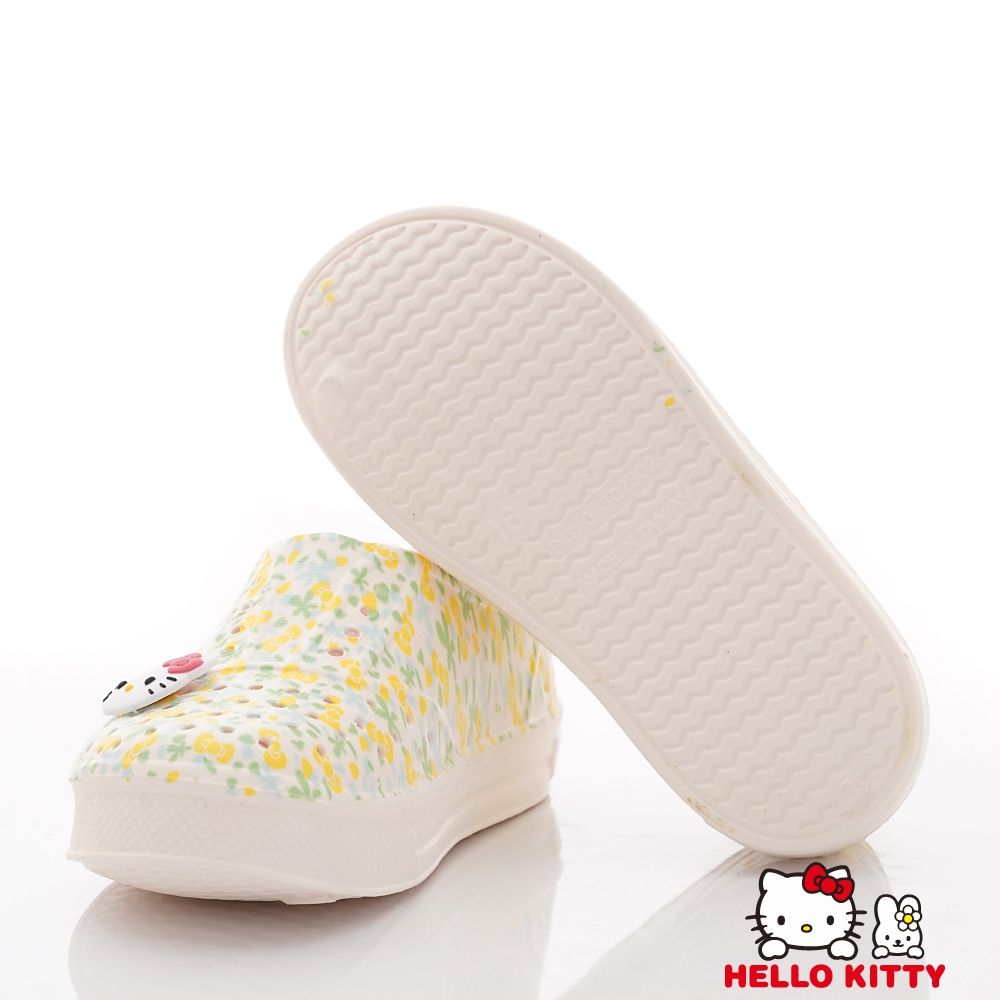 HELLO KITTY - 凱蒂貓可愛碎花洞洞鞋(中小童段)-休閒鞋-白綠