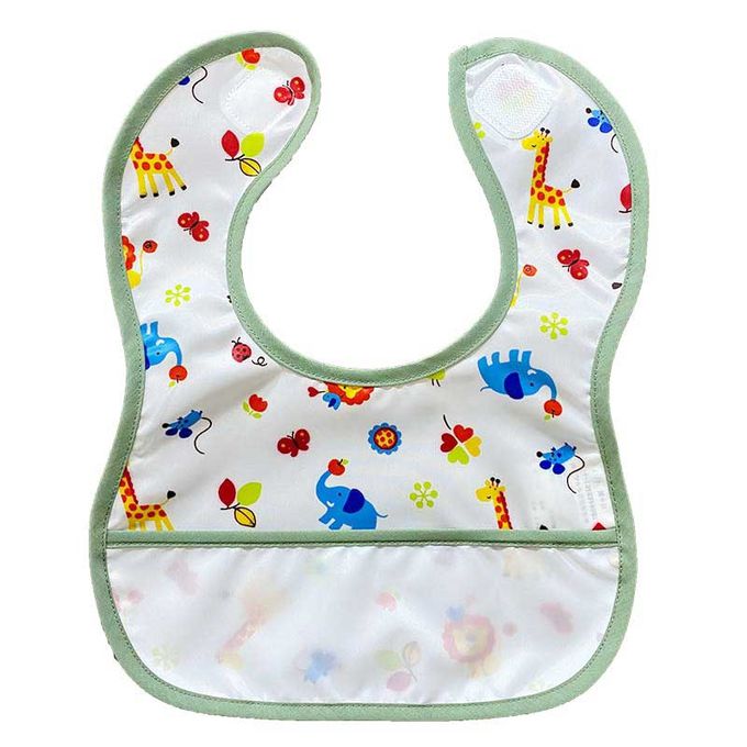 akachan honpo - 從胸口接住！短版用餐圍兜-綠色 (70~90cm)