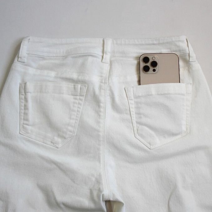 日本女裝代購 - Coolish 接觸涼感舒適快乾合身九分褲-白