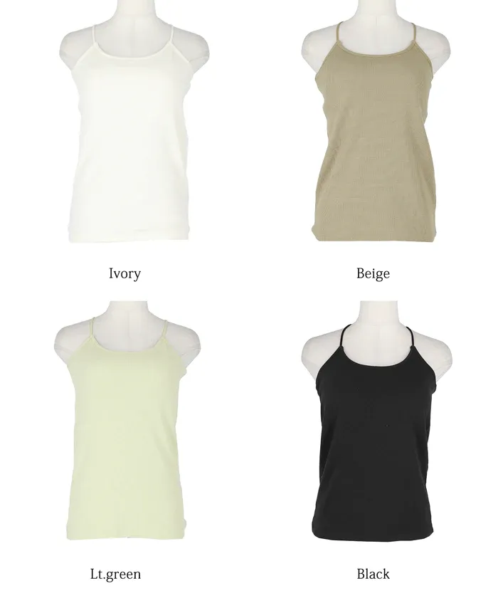 日本 COCA - 後交叉細肩帶小可愛/內搭(附bra)-黑