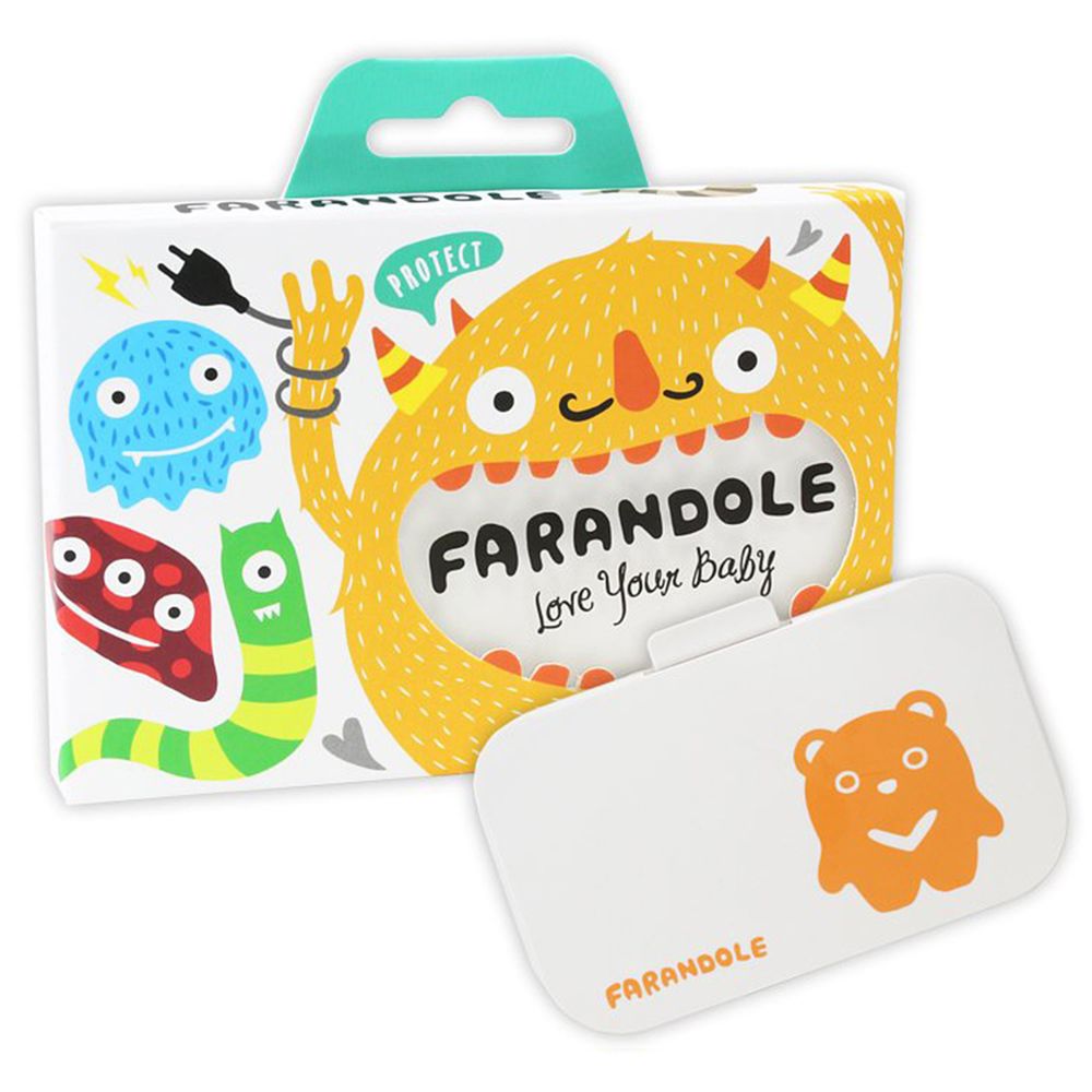 FARANDOLE 法紅荳 - 插座 & 開關安全防護蓋-可愛小熊款-白色