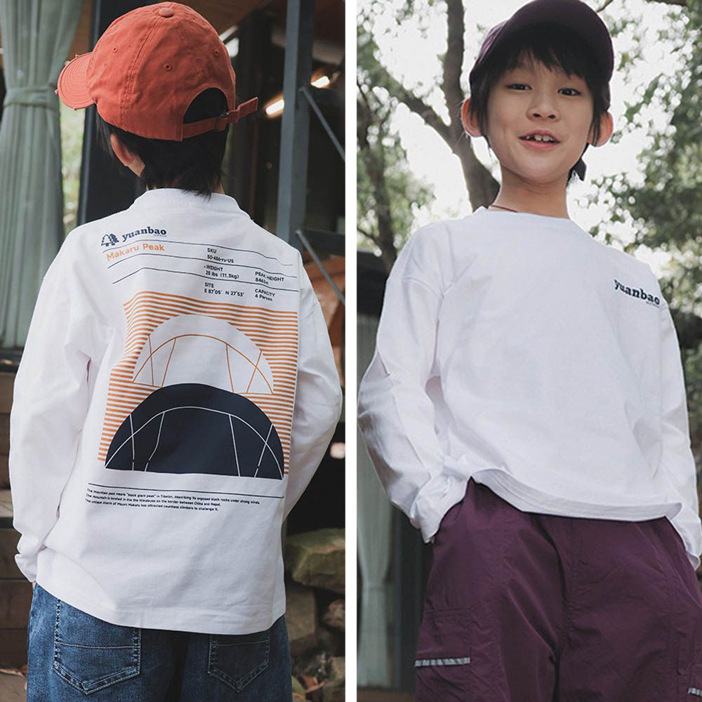 純棉圓領長袖上衣-Makaru Peak-象牙白