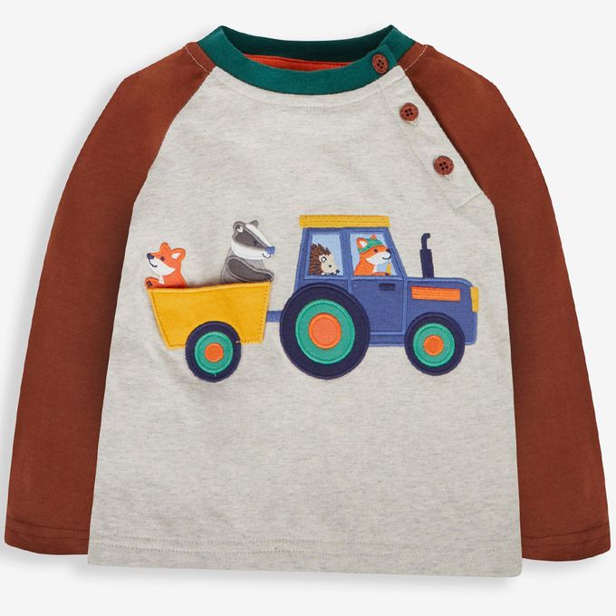 英國 JoJo Maman BeBe - 幼/兒童超優質100%純棉長袖上衣-露營去