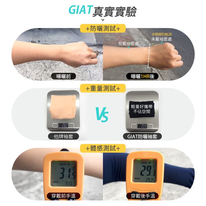 GIAT - 兒童涼感防曬彈力袖套1雙-平口款-淺粉 (FREE)
