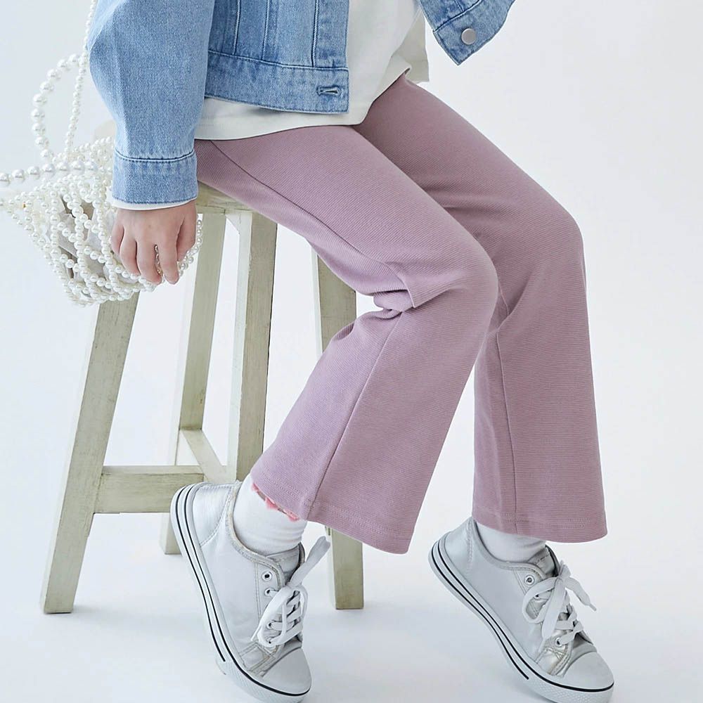 [熱銷定番] 超彈力抗毛球小喇叭長褲-紫