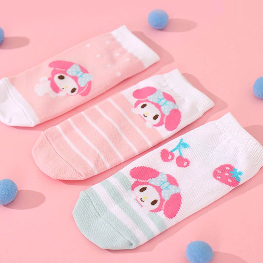 (3入組)韓國製卡通短襪-卡通人物美樂蒂