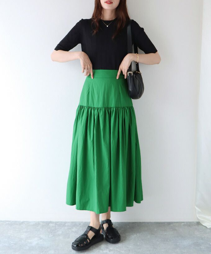 日本 BLUE EAST - 百搭顯瘦長裙-米杏