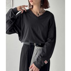日本 Classical Elf - Java 簡約顯瘦V領長袖上衣-炭灰